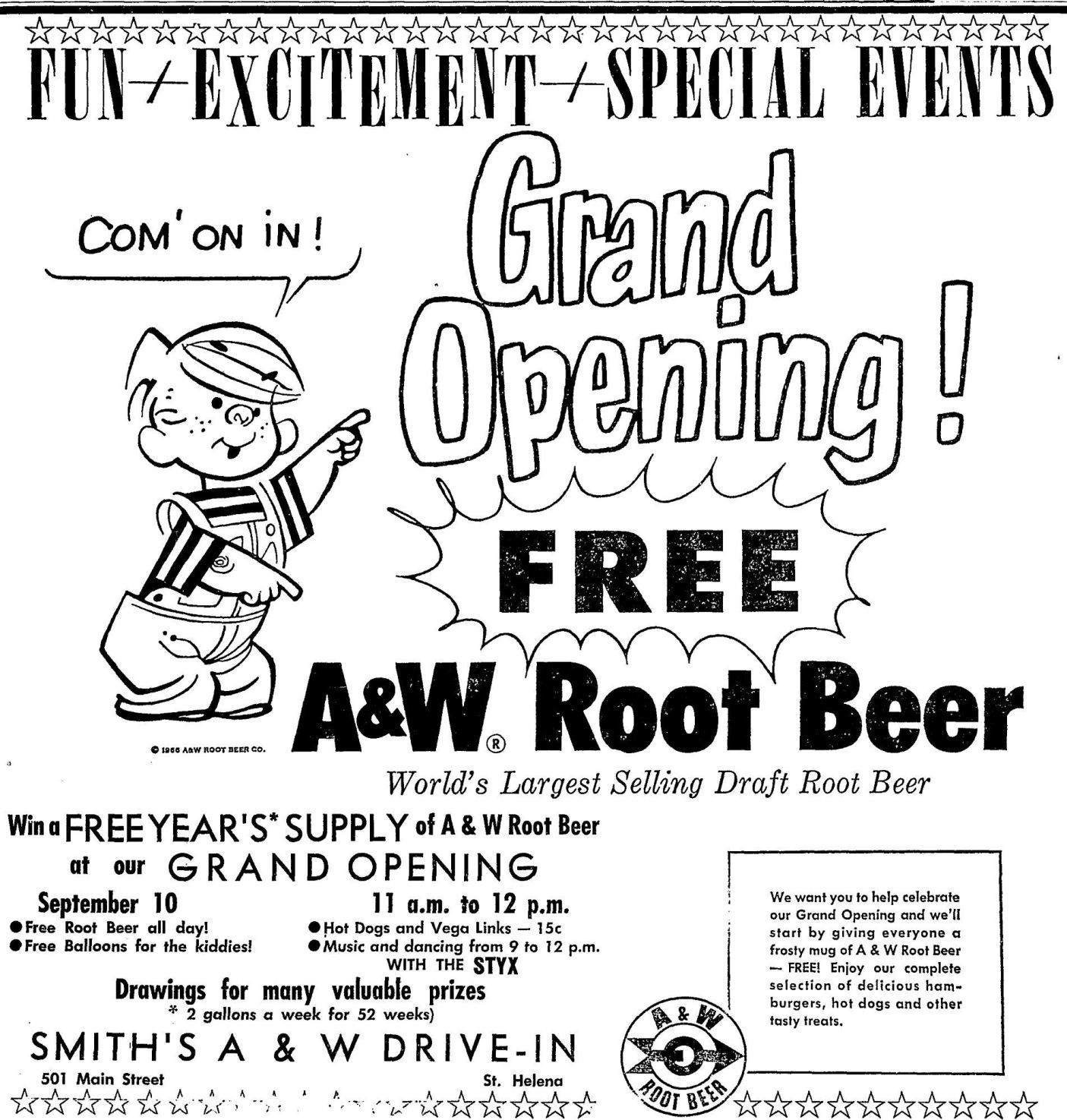 St. Helena Star ad from 1966